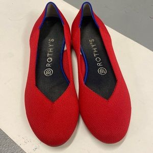Rothy’s red rounded toe flat